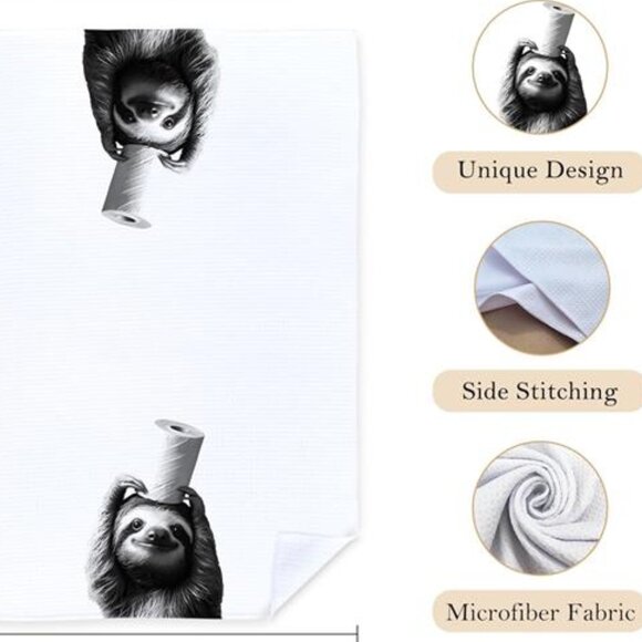 Sloth Gifts Hand Towels, Funny Bathroom Hand Towels, Sloth Towel, Funny - Picture 6 of 7